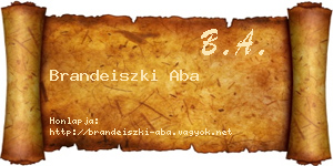 Brandeiszki Aba névjegykártya