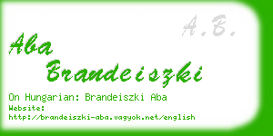 aba brandeiszki business card